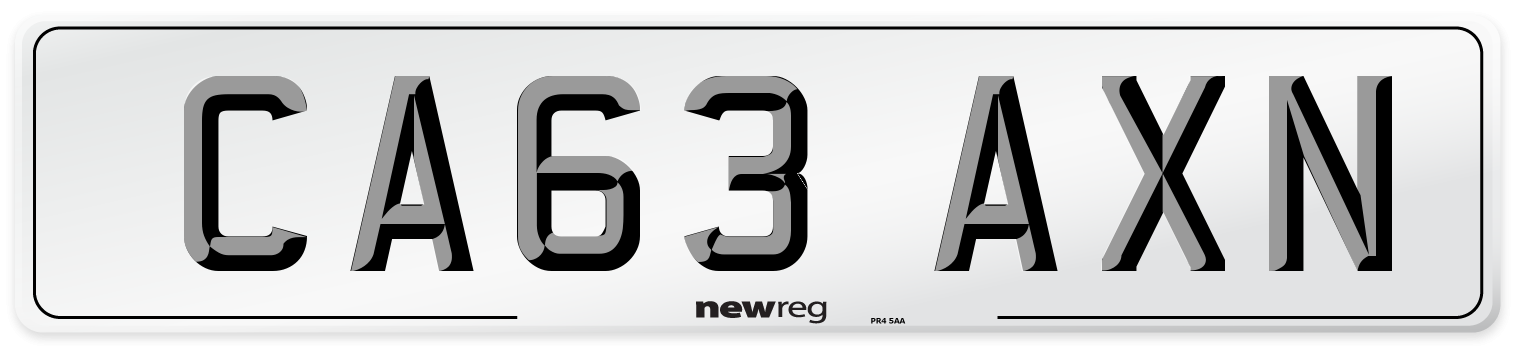 CA63 AXN Number Plate from New Reg